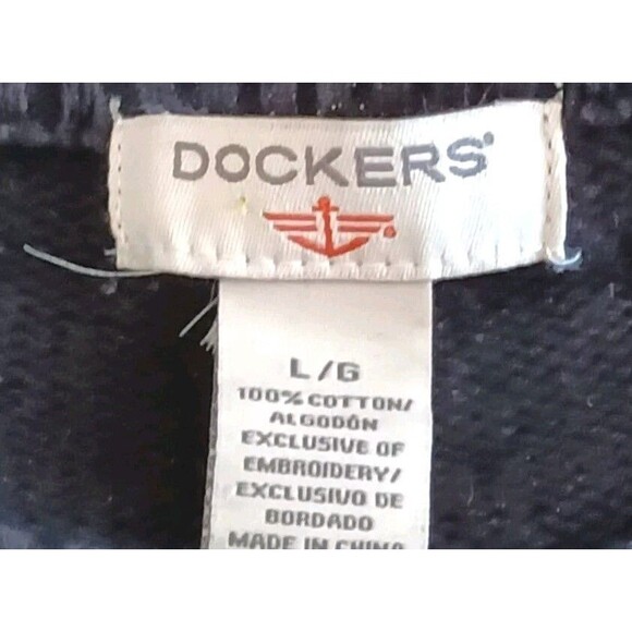 Dockers Christmas Sweater Men's Size Large Mens Black White Reindeer Graphic - Picture 2 of 7